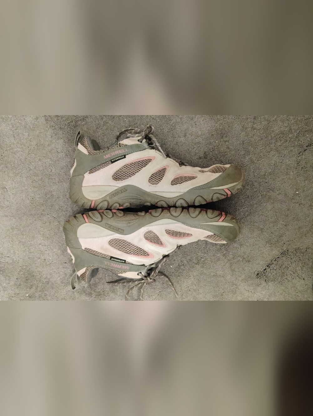 Merrell Hiking Shoes Grey And Pink Women's Size 10 Waterproof - Picture 4 of 12